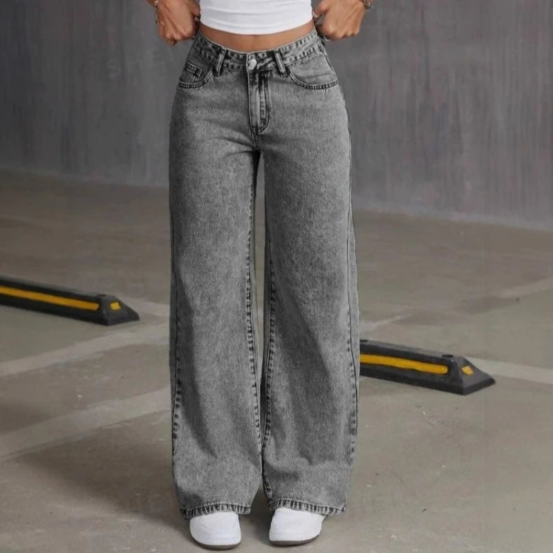Unisex Vintage Embroidered Denim Jeans