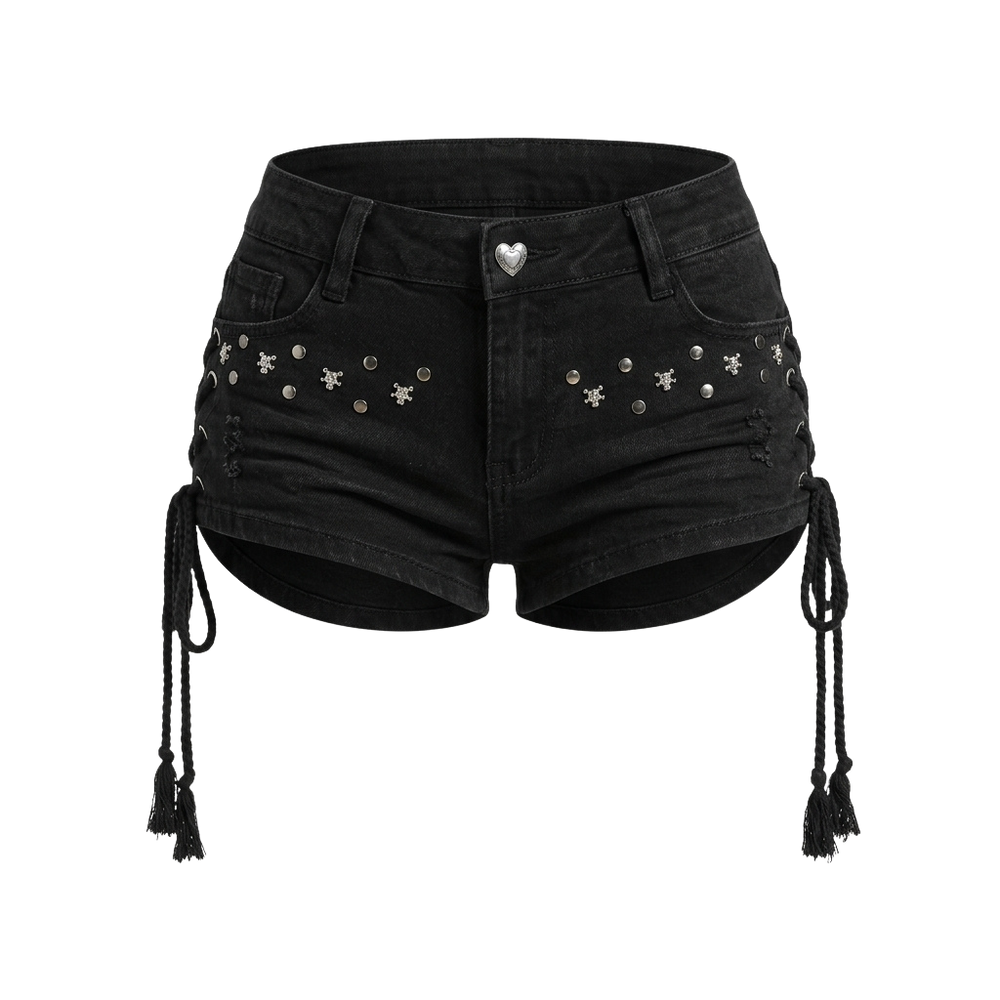 Women's Lace-Up Streetwear Denim Shorts