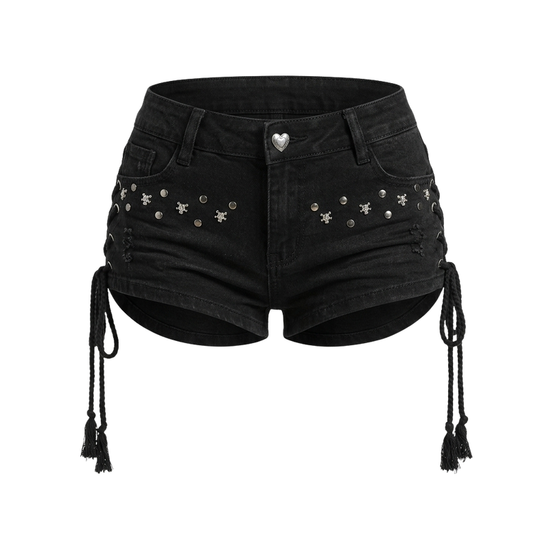 Women's Lace-Up Streetwear Denim Shorts