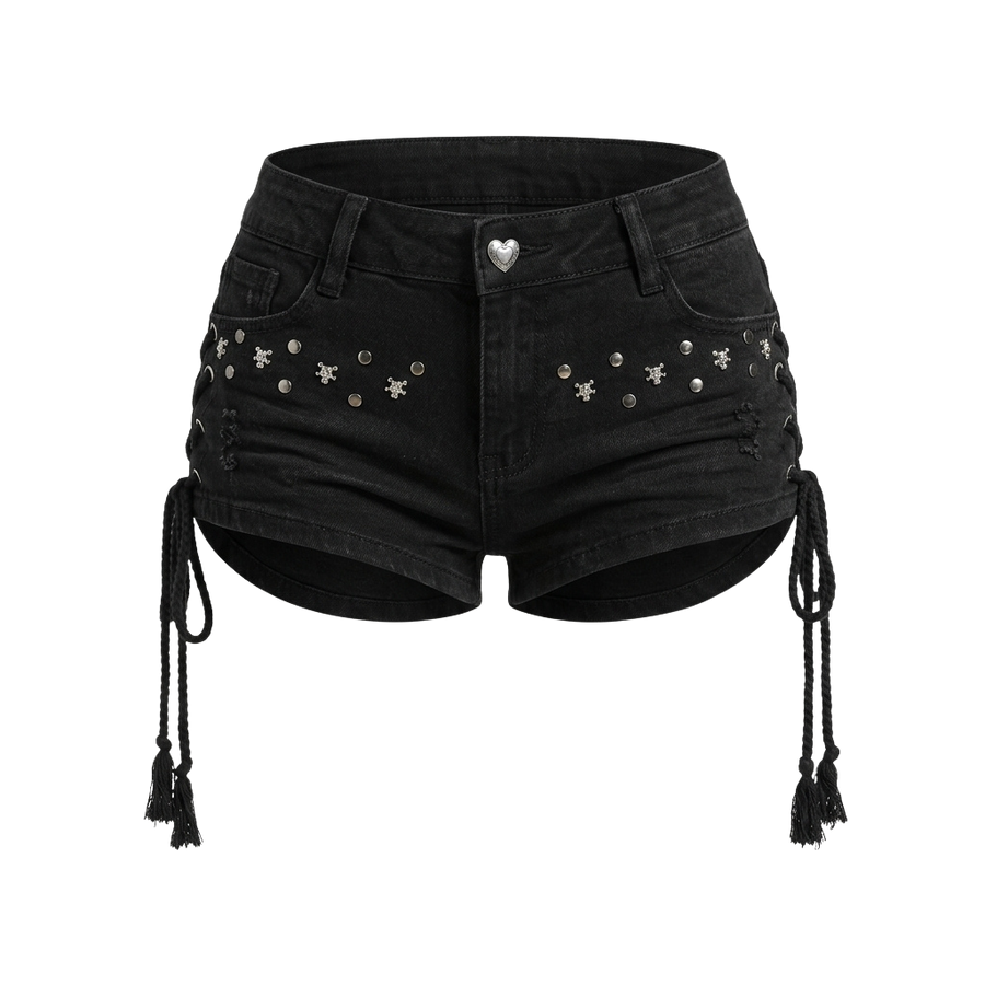 Women's Lace-Up Streetwear Denim Shorts