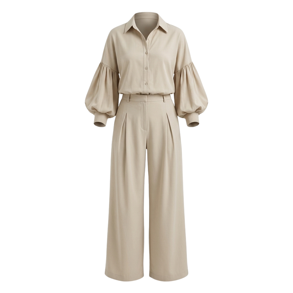 Women's Puff Sleeve 2-Piece Outfit