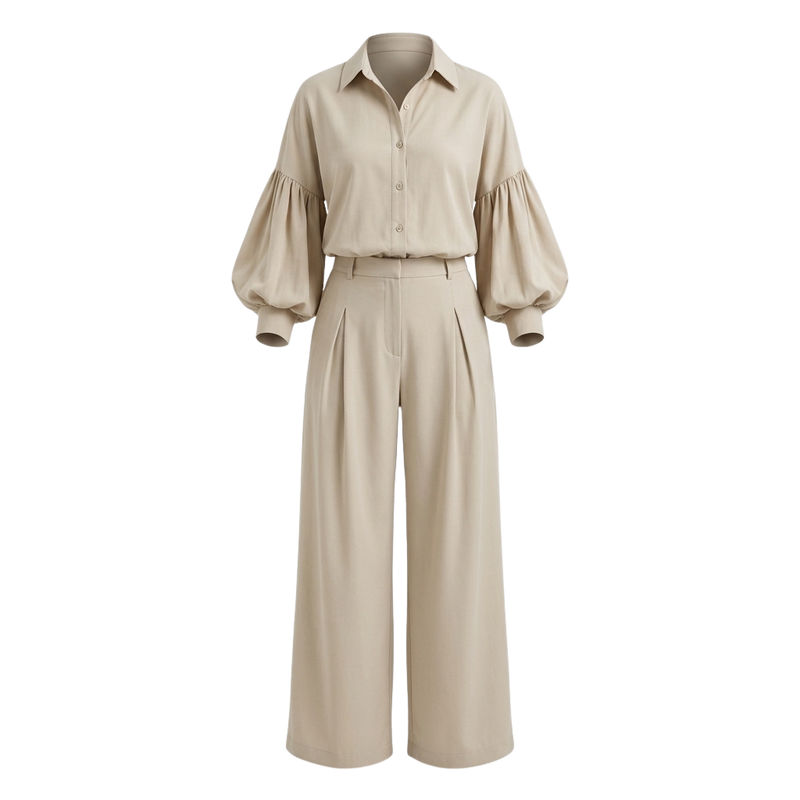 Women's Puff Sleeve 2-Piece Outfit