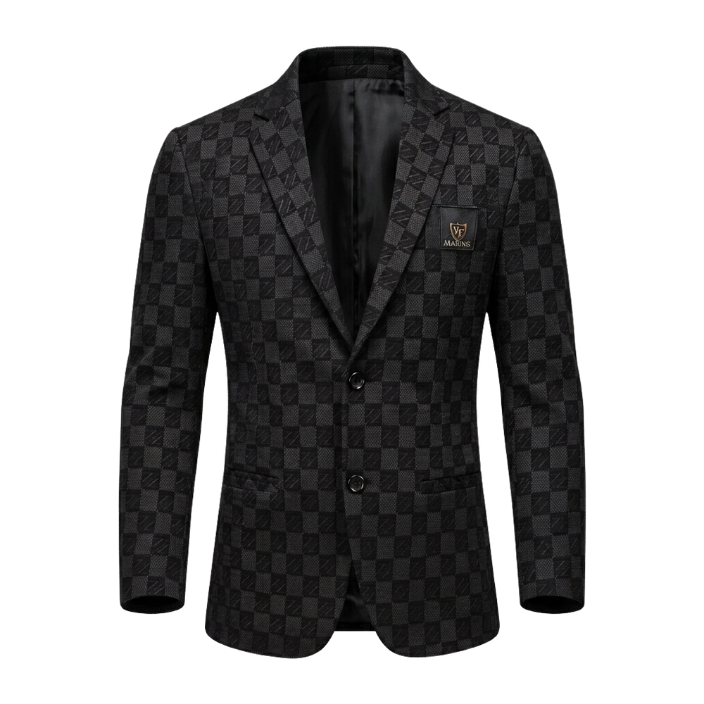 Men's Checkered Business Blazer