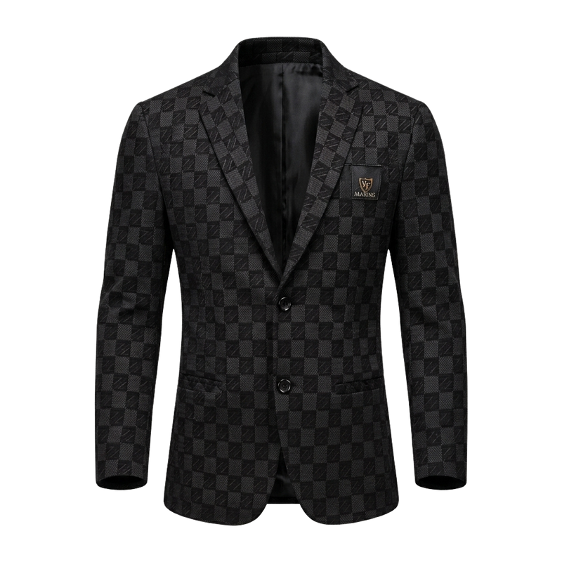 Men's Checkered Business Blazer
