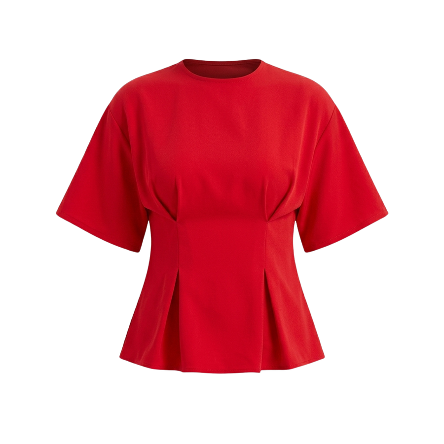 Women's Round Neck Solid Color Tee
