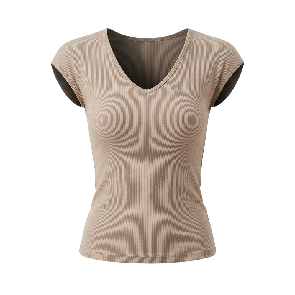 Women's V-Neck Slim Fit Basic Tee