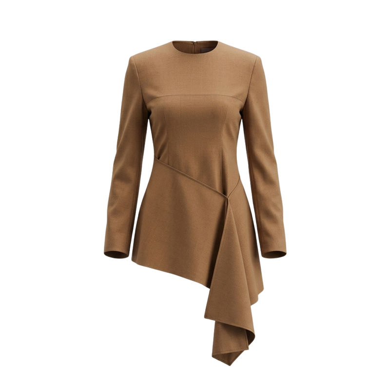 Women's Asymmetric Draped Blazer Top
