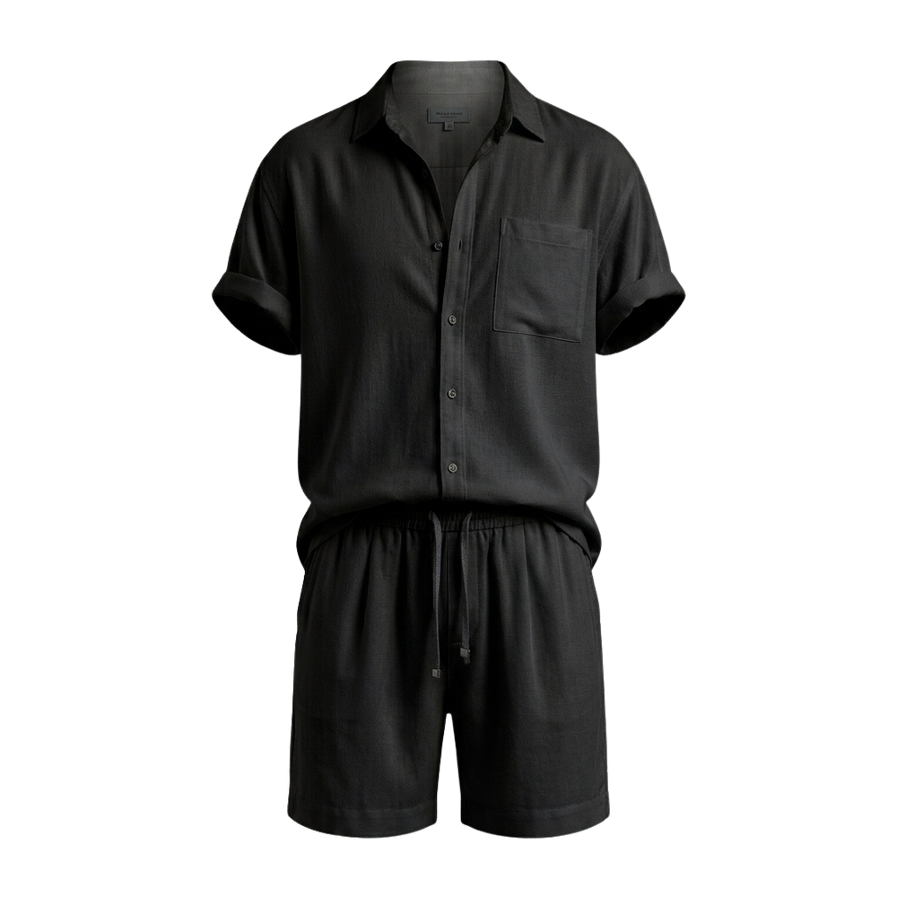 Men's Short Sleeve Casual Shirt & Shorts Set