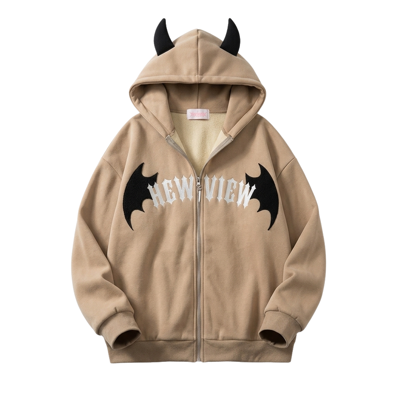 Unisex Zip-Up Grunge Hoodie