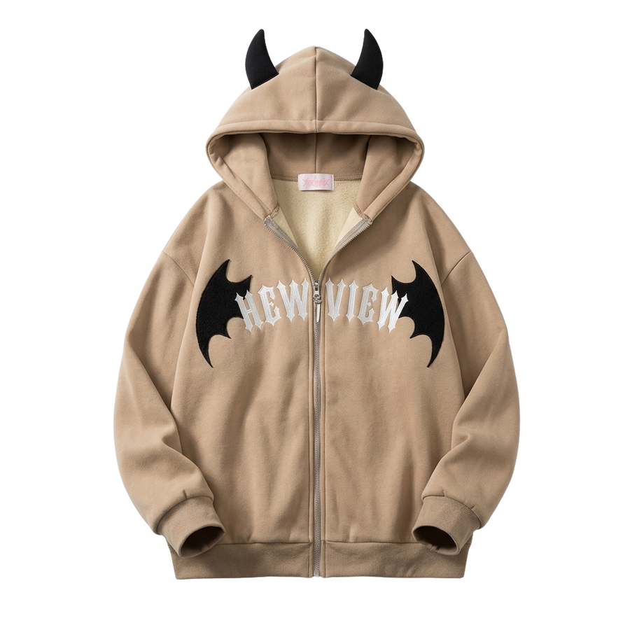 Unisex Zip-Up Grunge Hoodie
