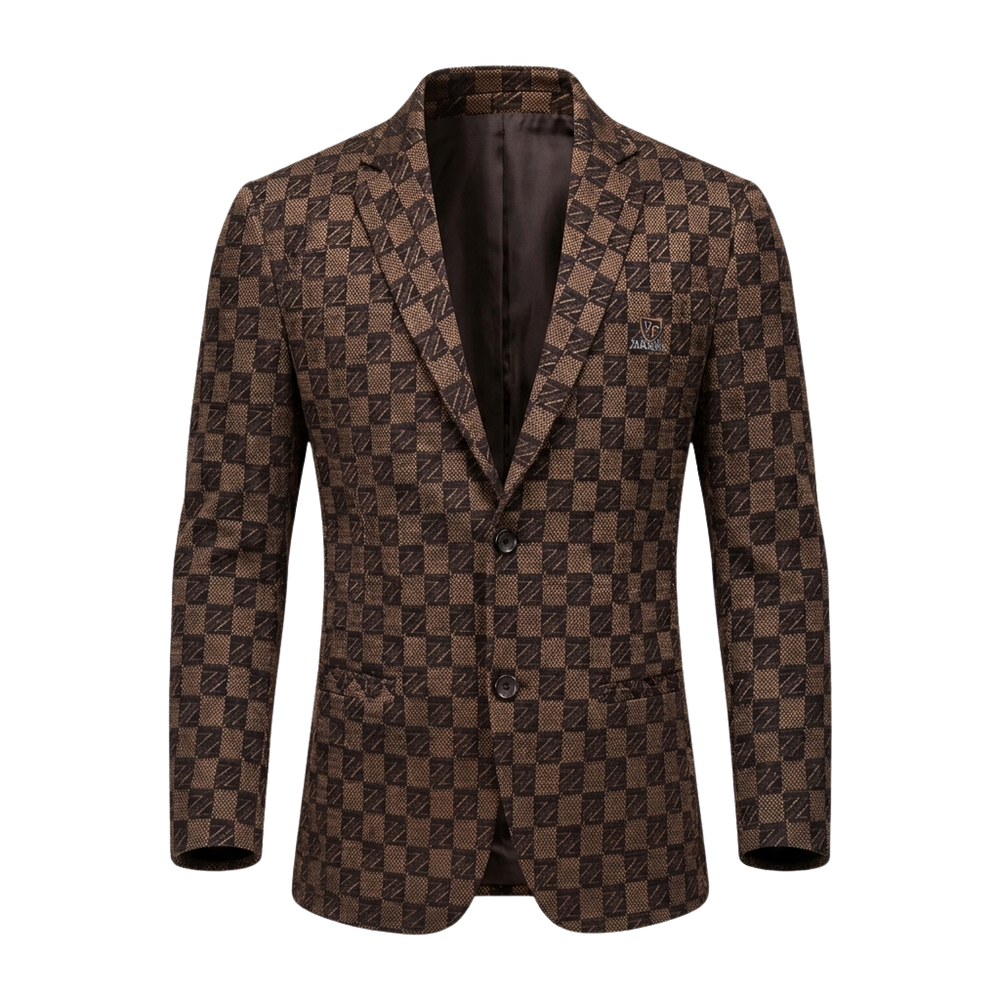 Men's Checkered Business Blazer