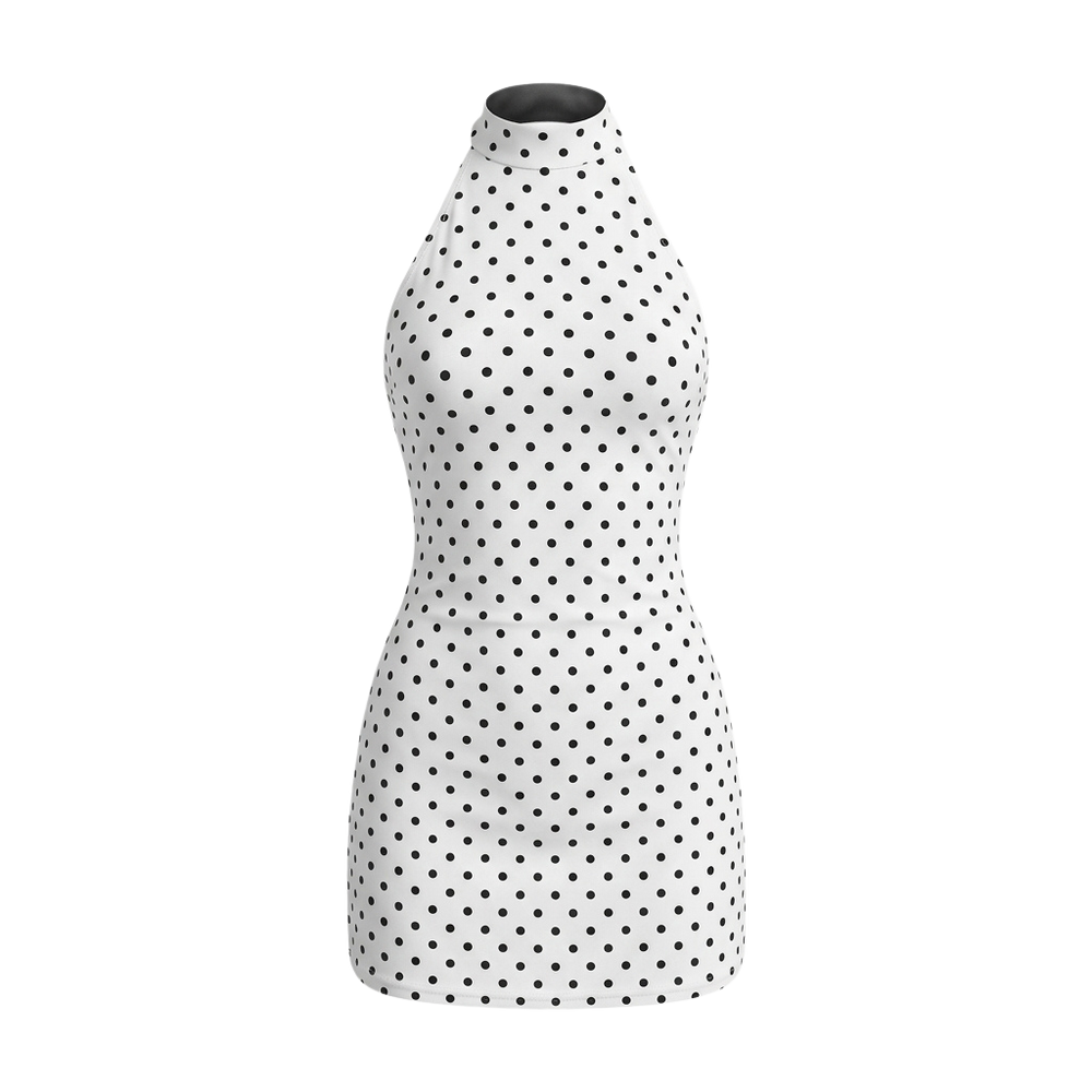 Women's Halter Dot Print Mini Dress