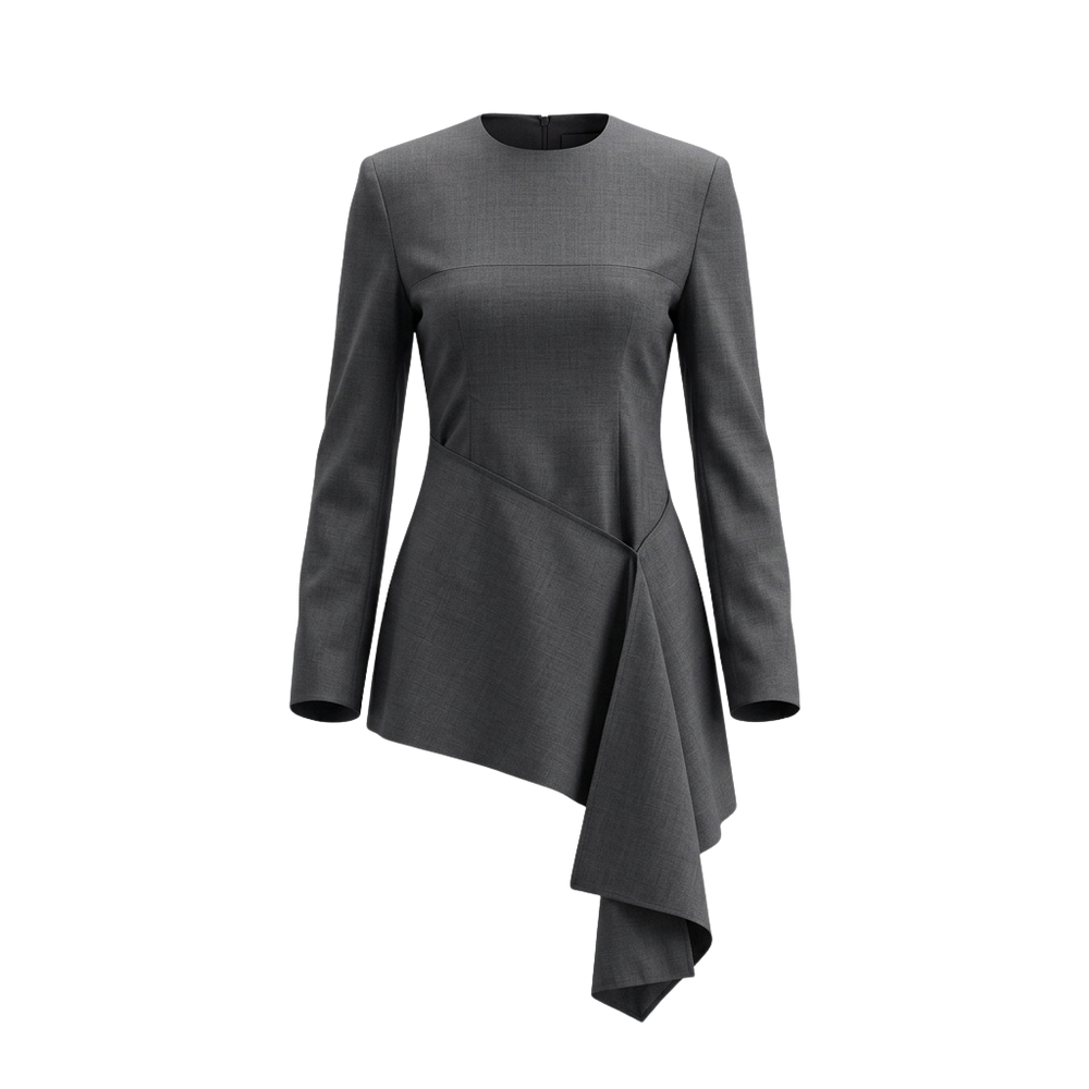 Women's Asymmetric Draped Blazer Top