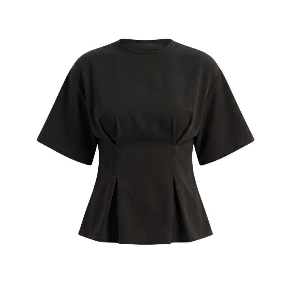 Women's Round Neck Solid Color Tee