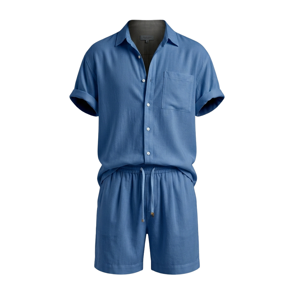 Men's Short Sleeve Casual Shirt & Shorts Set