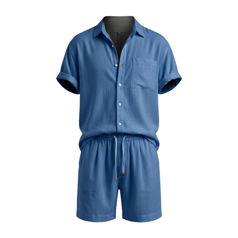 Men's Short Sleeve Casual Shirt & Shorts Set