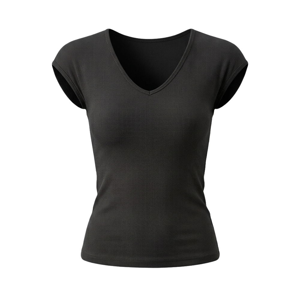 Women's V-Neck Slim Fit Basic Tee