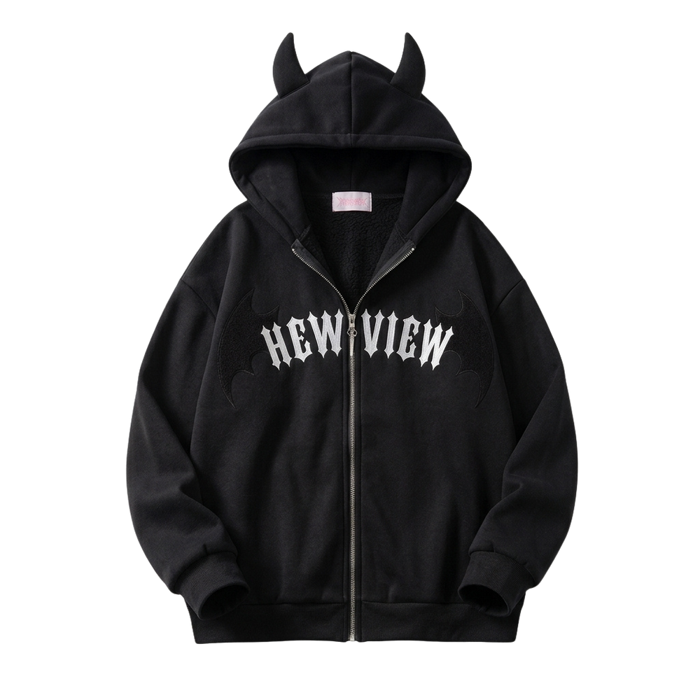 Unisex Zip-Up Grunge Hoodie