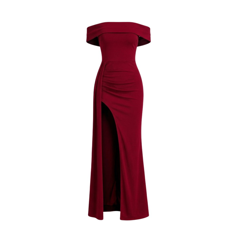 Women's Off-Shoulder Slit Evening Gown