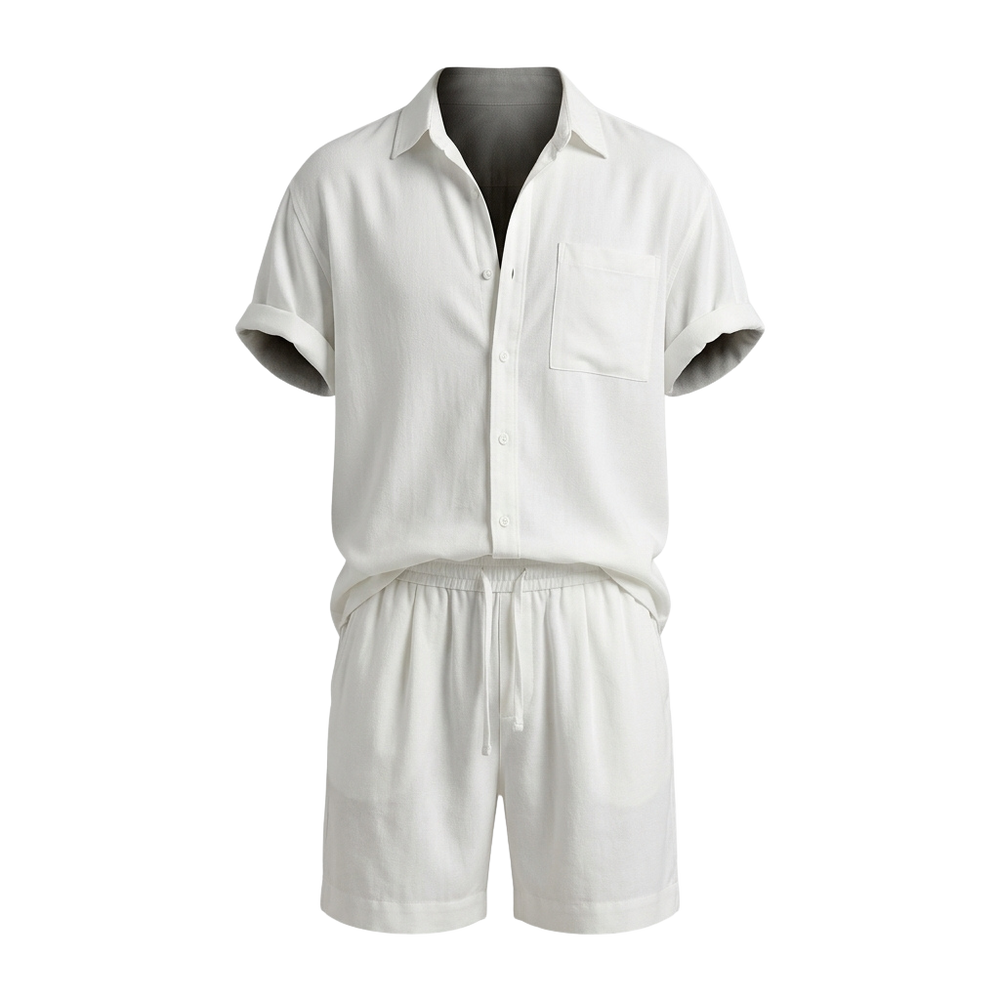 Men's Short Sleeve Casual Shirt & Shorts Set