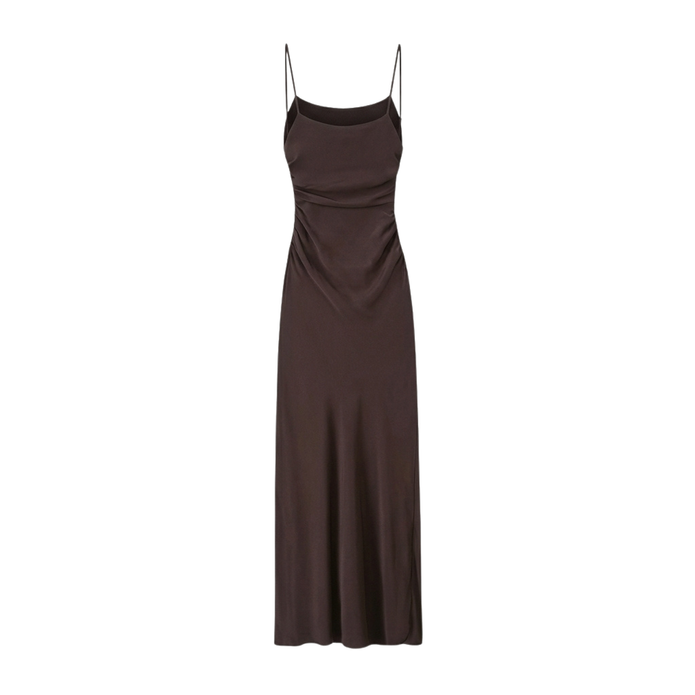 Women's Draped Backless Midi Dress