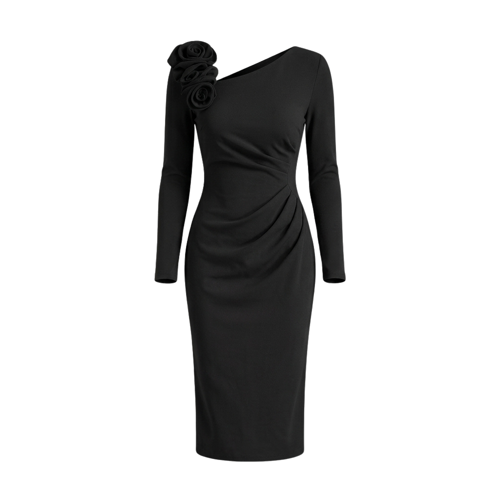 Women's 3D Flower Bodycon Midi Dress