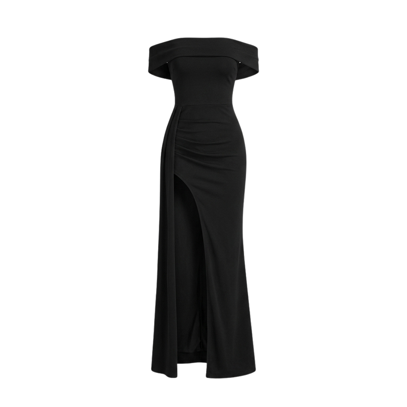 Women's Off-Shoulder Slit Evening Gown