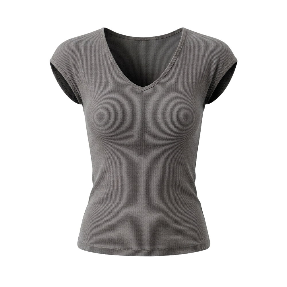 Women's V-Neck Slim Fit Basic Tee
