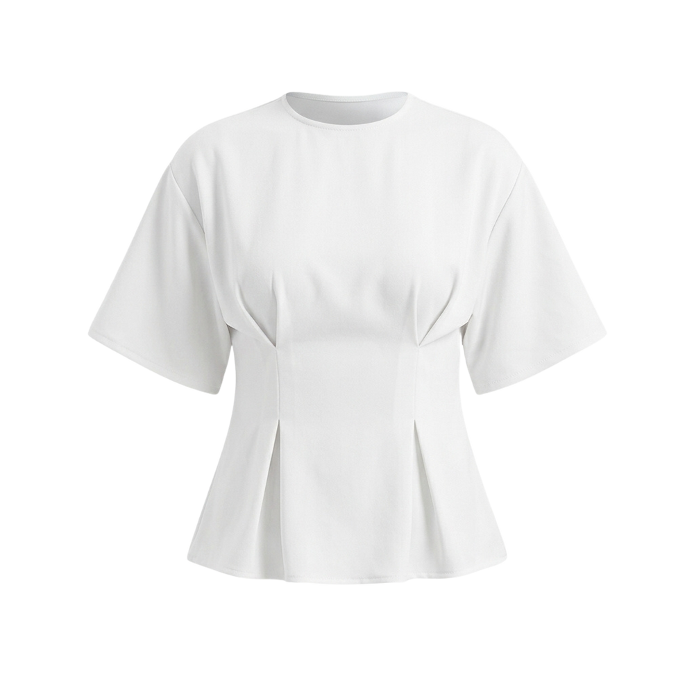 Women's Round Neck Solid Color Tee