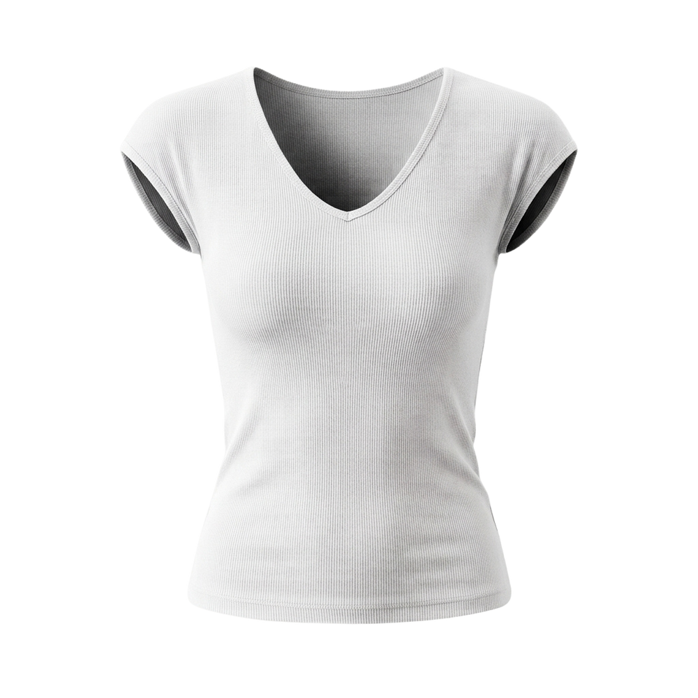 Women's V-Neck Slim Fit Basic Tee