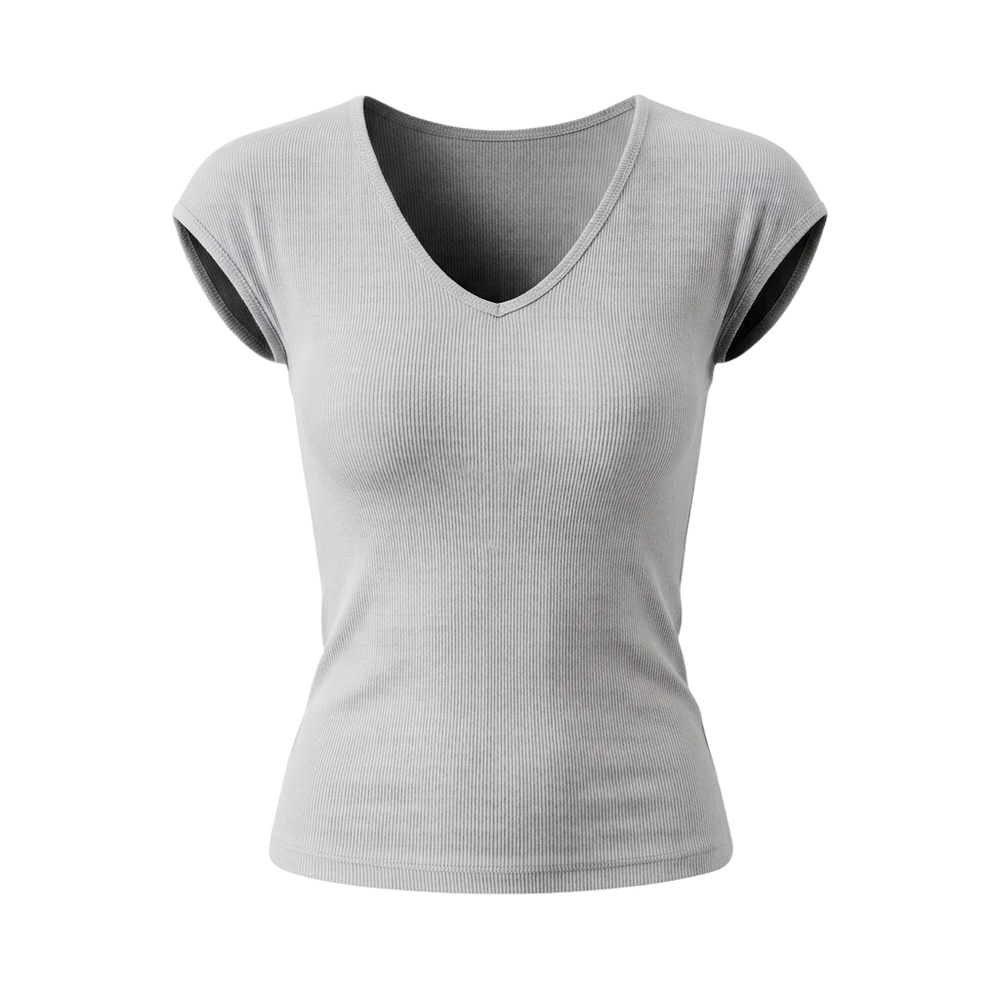 Women's V-Neck Slim Fit Basic Tee